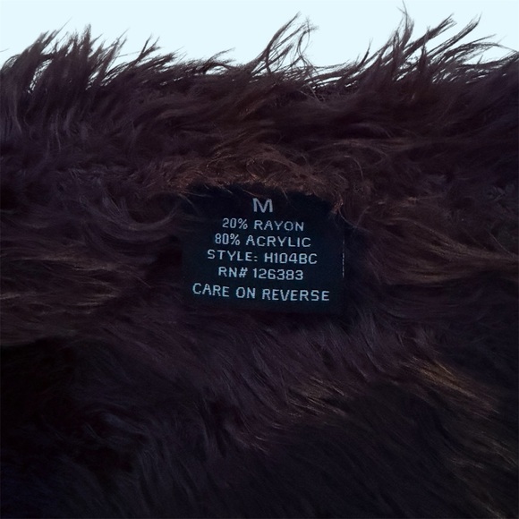 Ethyl Faux Fur Black and Brown Ombré Open Front Cardigan Sweater Vest, Women’s M - Picture 7 of 7